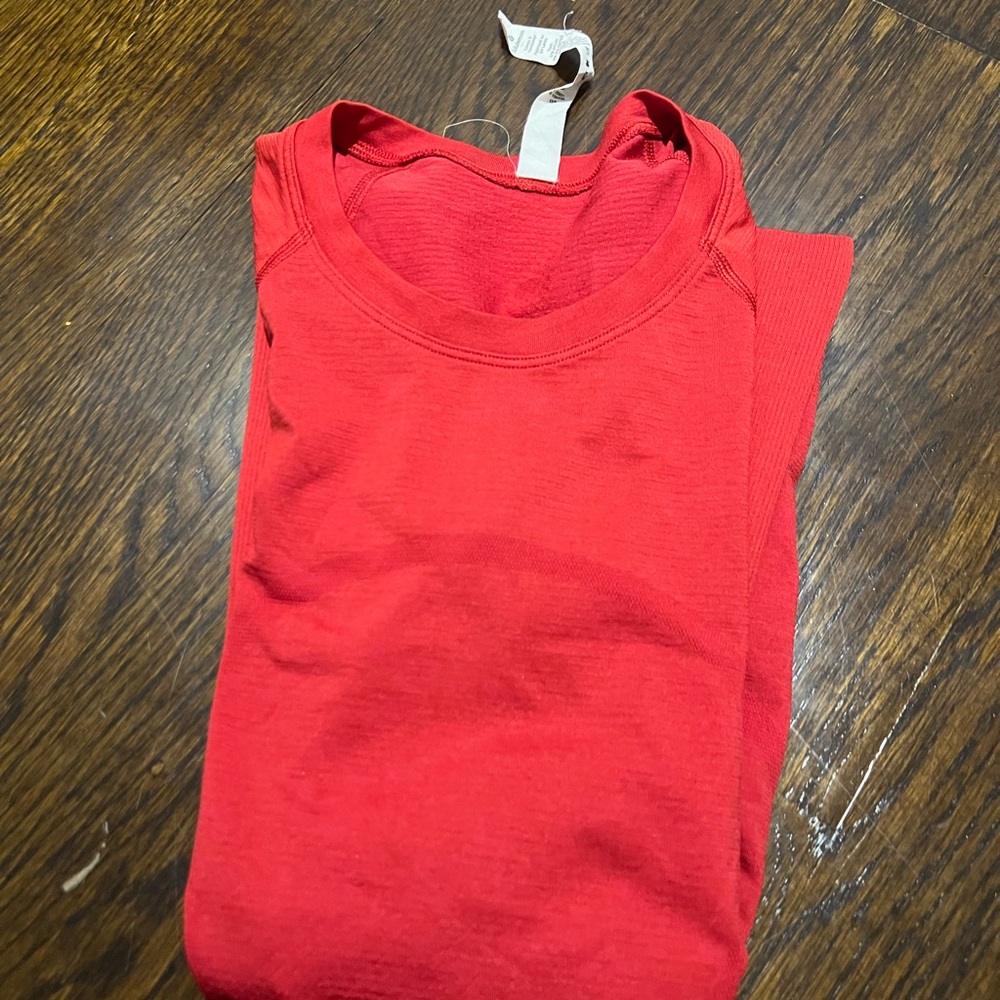 Lulu lemon Red Crew Neck T-Shirt